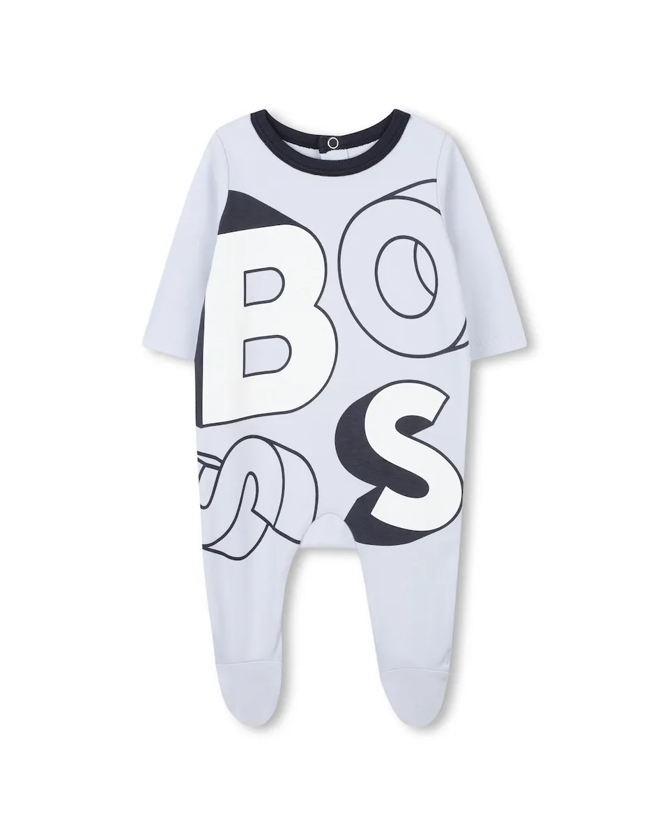 

Детская пижама голубого цвета из хлопка BOSS Kidswear