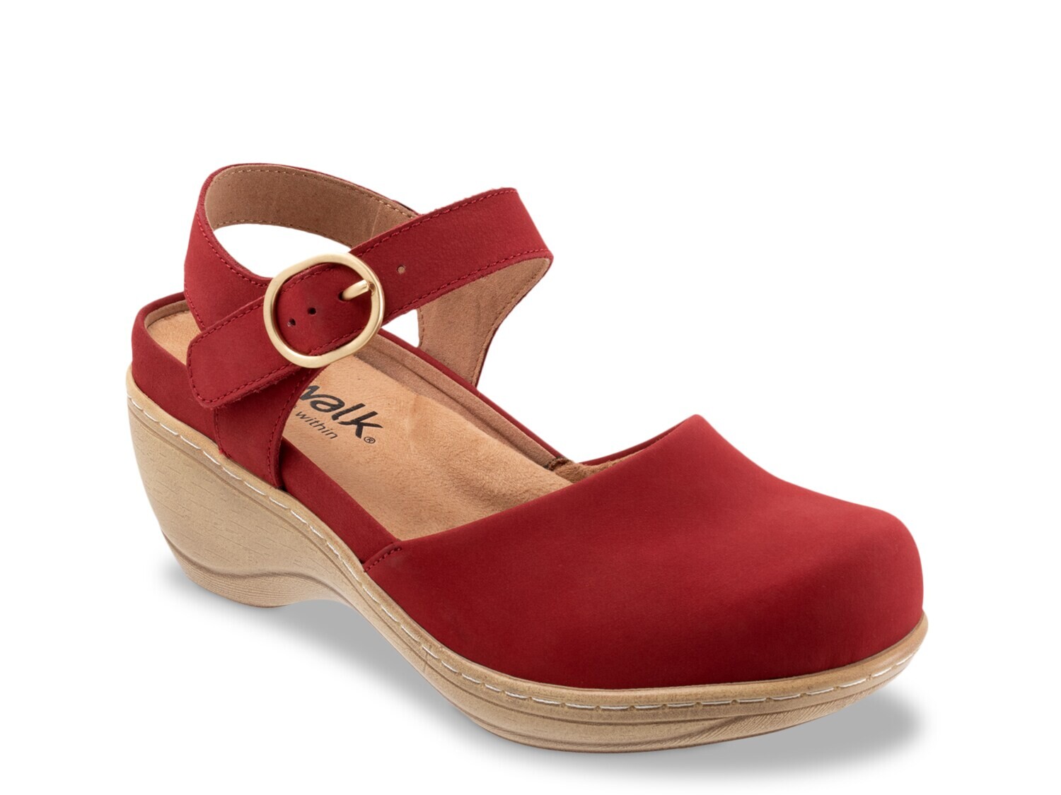 

Сандалии Soft Walk Mabelle на танкетке, красный
