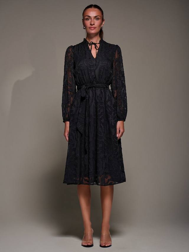 

Платье с воротником-галстуком из шифона Jolie Moi, Black