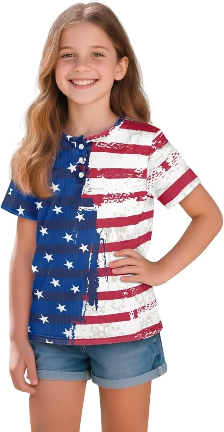 Детская футболка поло с принтом Gzzxiailg, Half American Flag