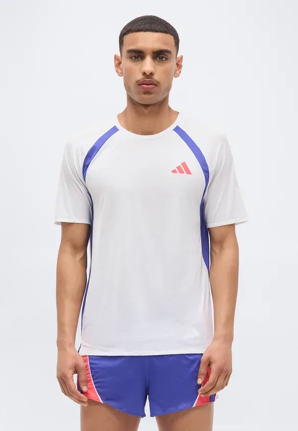 Футболка спортивная Adidas Performance Adizero tee, белый/двойной индиго