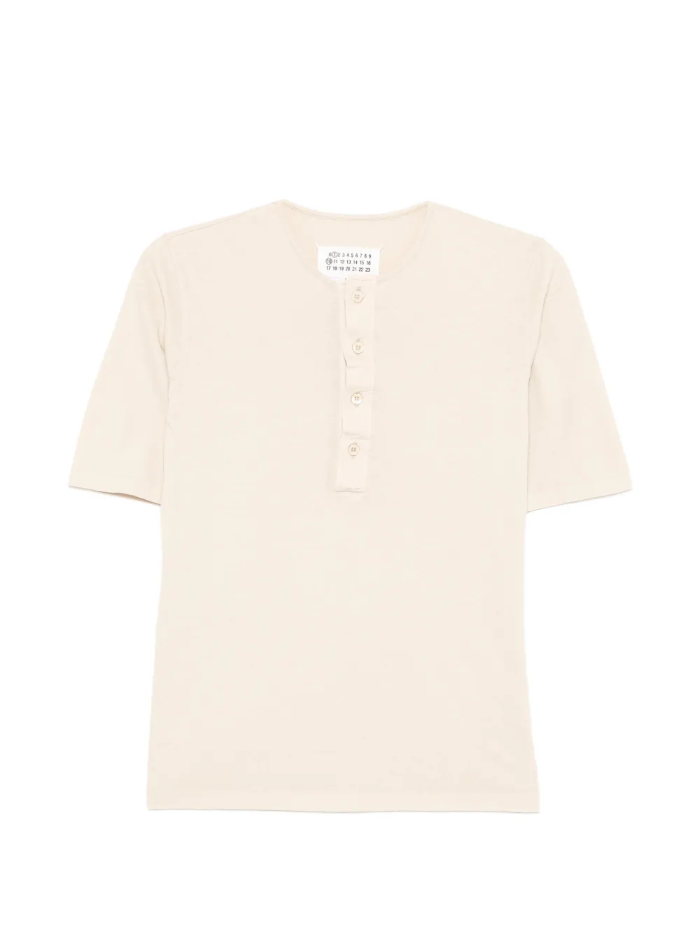 

Футболка с воротником хенли Maison Margiela, бежевый