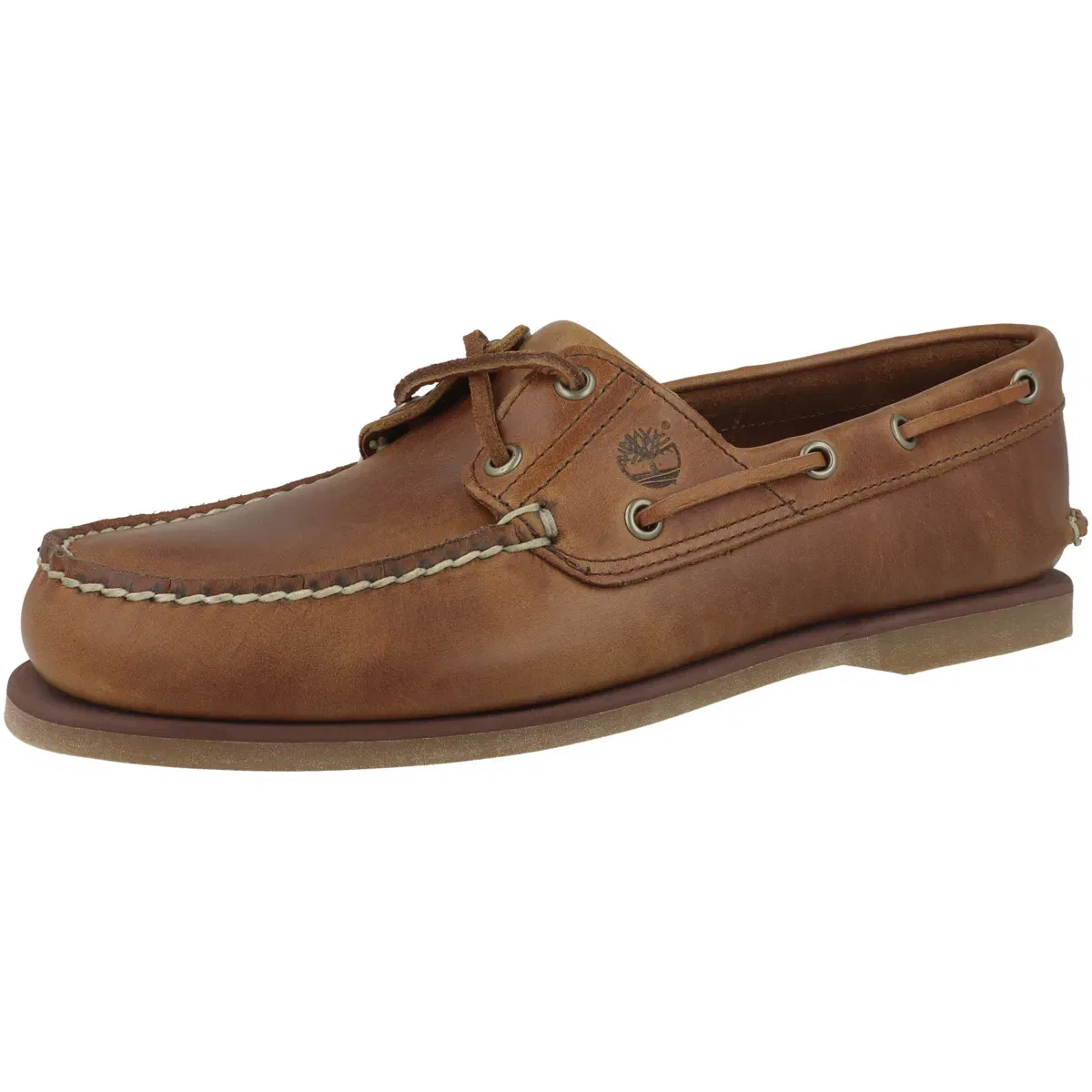 Слипперы классические лодочные, кожаные, Timberland, светло-коричневый — фото 4