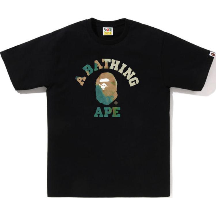 Футболка Bape с тай-дай эффектом A BATHING APE, бело-фиолетовая — фото 4