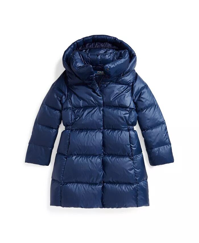 

Стеганая длинная куртка для больших девочек Polo Ralph Lauren, синий