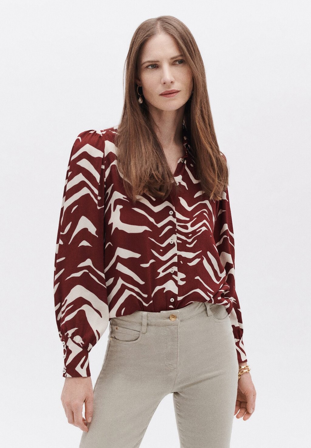 

Блузка-рубашка FRENCH BRAND FASHION ELEGANT MODERN Caroll, цвет bordeaux