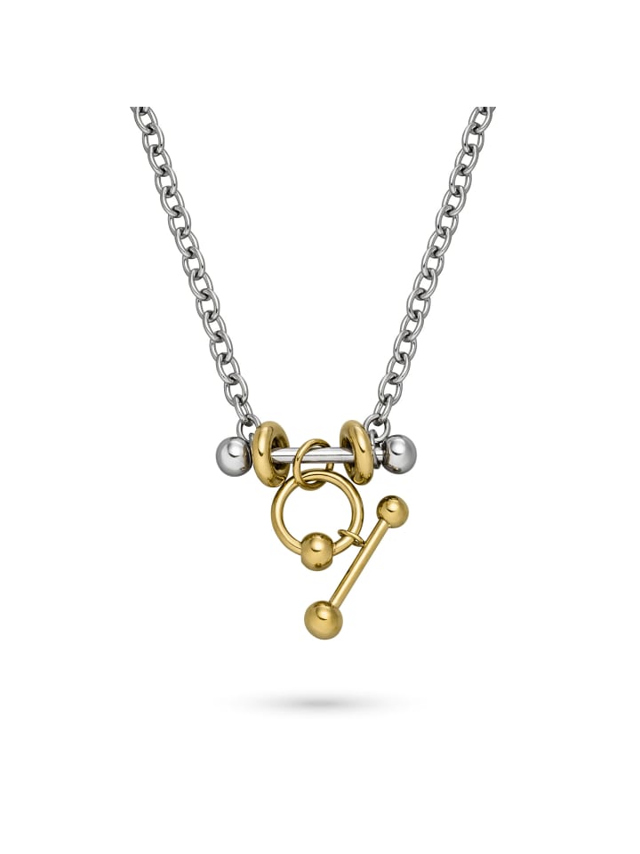 

LIEBESKIND BERLIN Колье Urban Chic в двухцветном серебряно-золотом исполнении