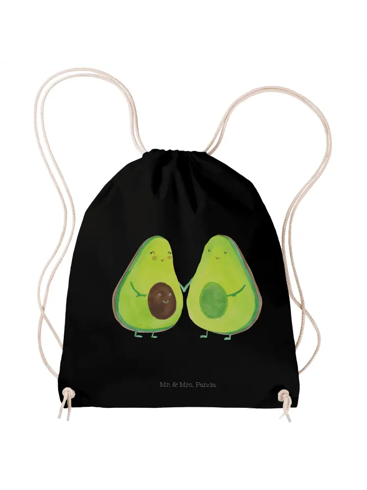 

Спортивная сумка Mr & Mrs Panda Sportbeutel Avocado Pärchen ohne Spruch, черный