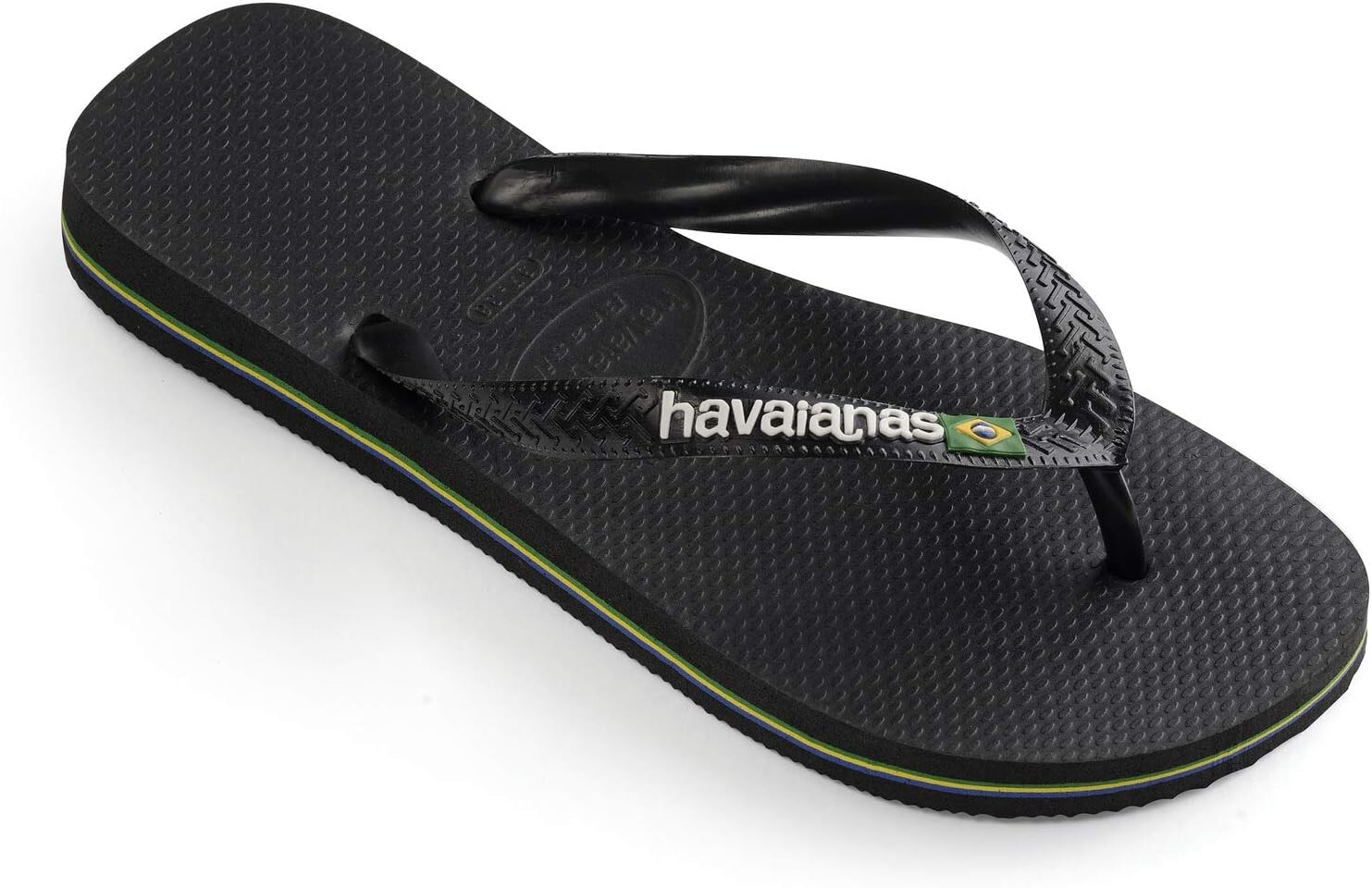 Шлепанцы Brazil Logo Unisex Flip Flops Havaianas, цвет Black/Black — фото 3