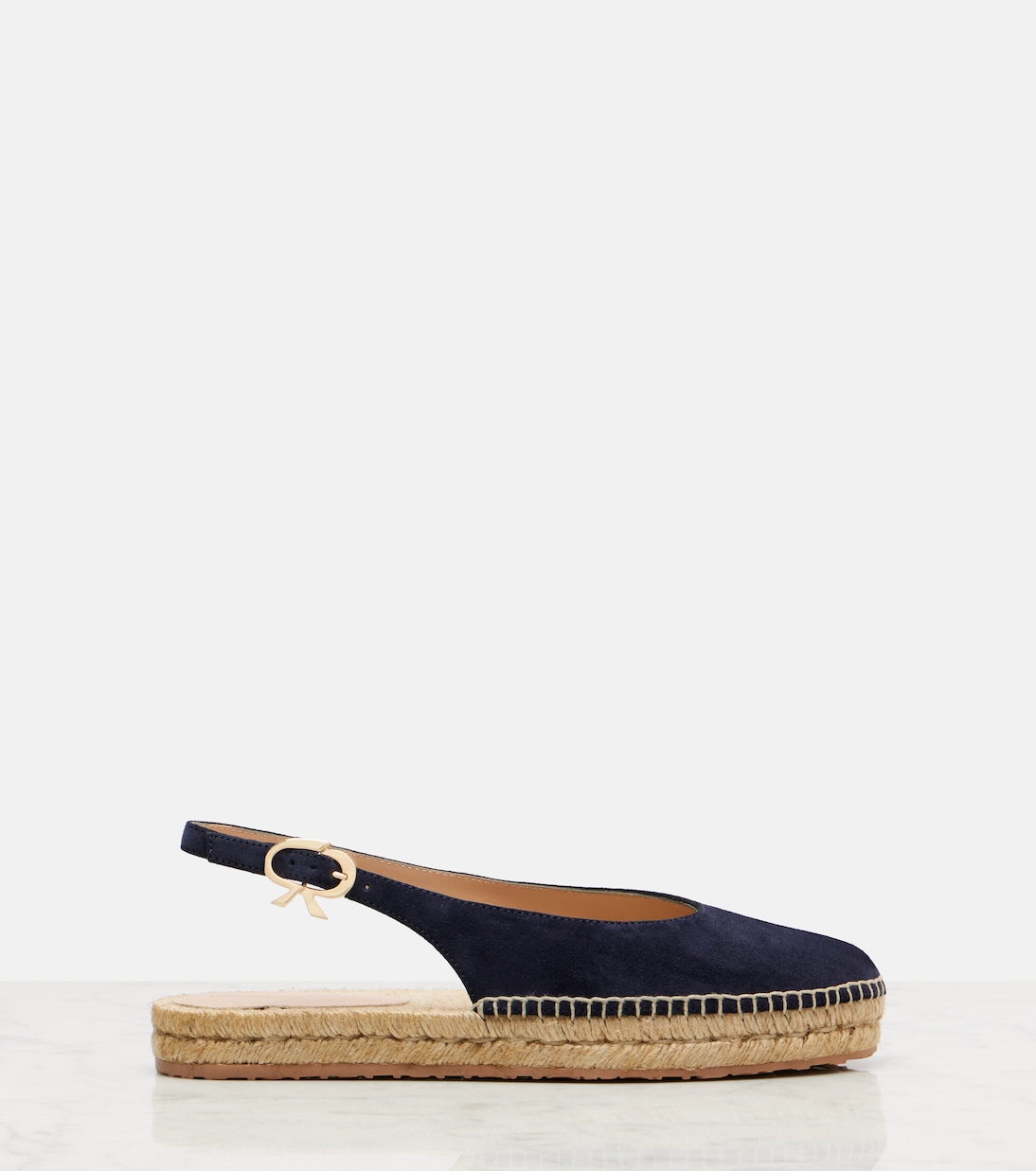 Паз замшевые сланцы на шлейках с эспадрильями Gianvito Rossi, Denim+Naturale — фото 4