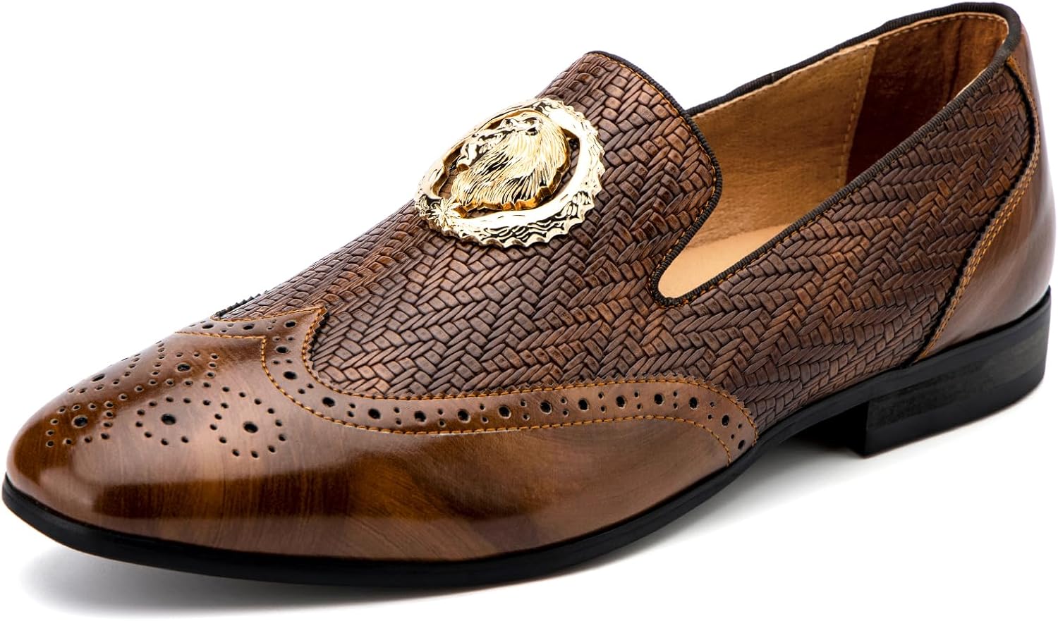 

Мужские модные классические лоферы из искусственной кожи Meijiana и свадебные туфли для мужчин, Brown-03