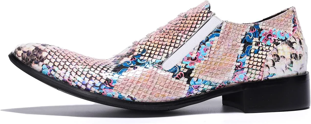 

Мужские лоферы Santimon Slip On - деловые и повседневные туфли из кожи с принтом под змею, удобные мокасины для вечеринки, диско, смокинга и свадьбы