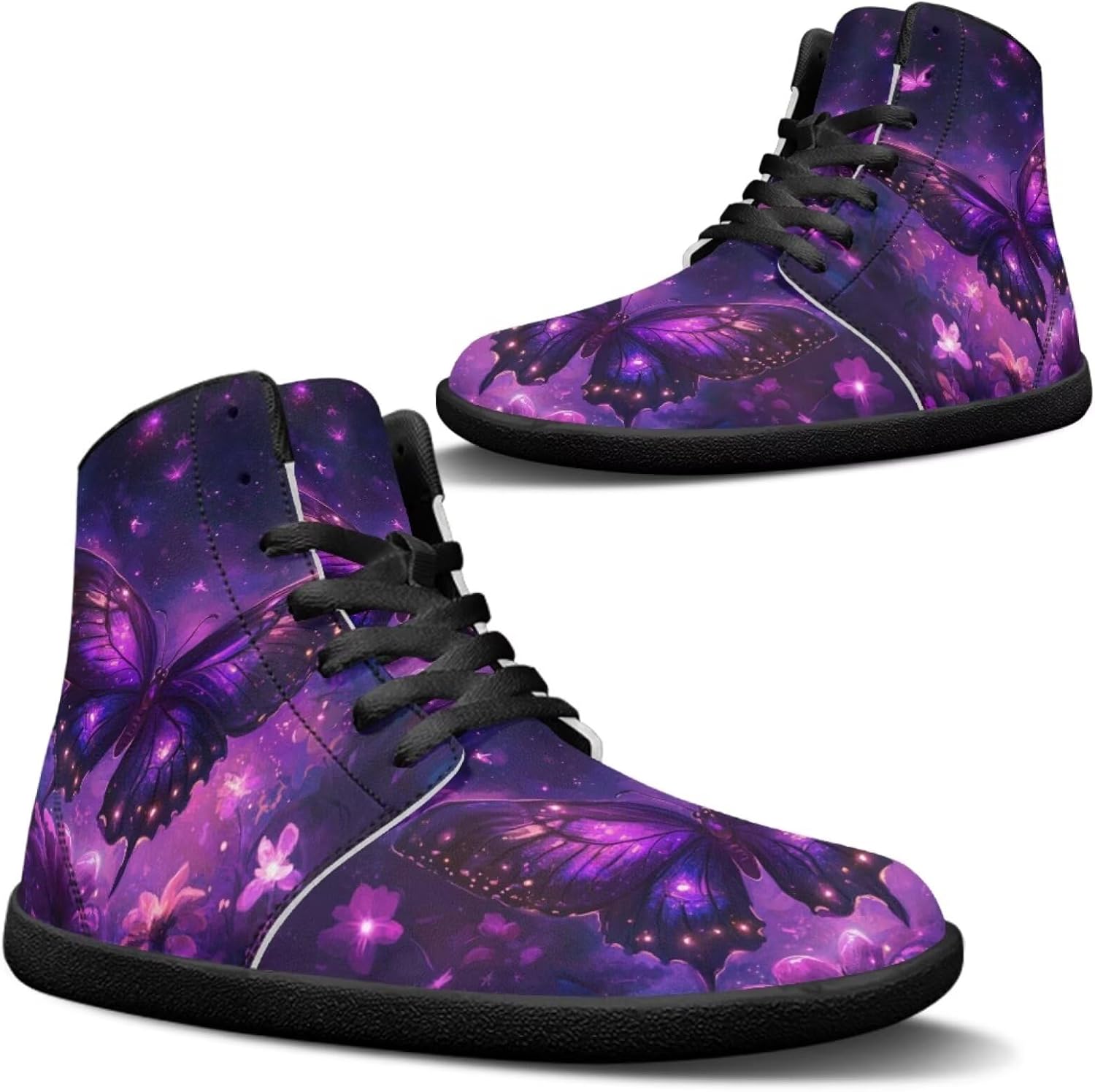 

Высокие кроссовки Jeiento Босоножки для мужчин и женщин с широким носком и дизайном бабочки, фиолетовый