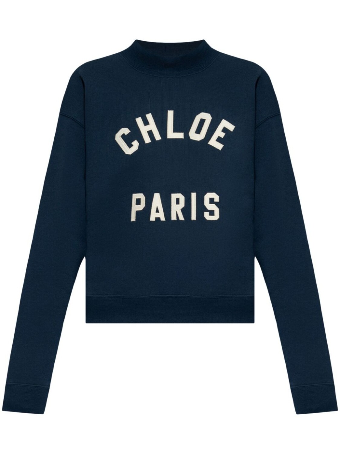 

Chloé толстовка с нашивкой-логотипом и воротником-стойкой, синий