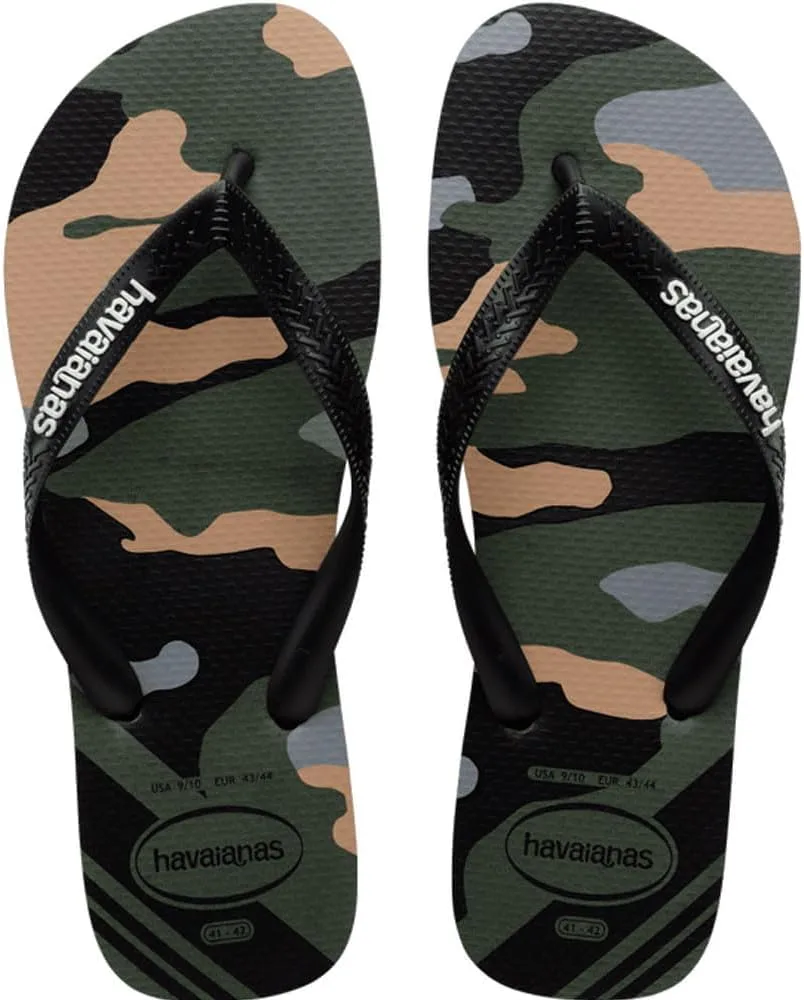 Мужские шлепанцы Havaianas Top Camu, черный/зеленый/оливковый