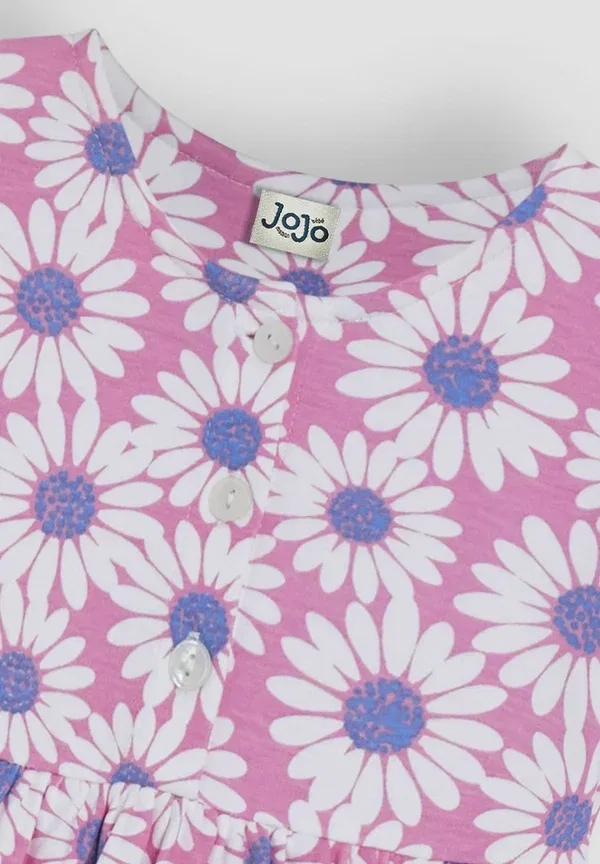 Платье Regular fit на пуговицах из джерси Jojo Maman Bébé, розовый с ромашками — фото 3