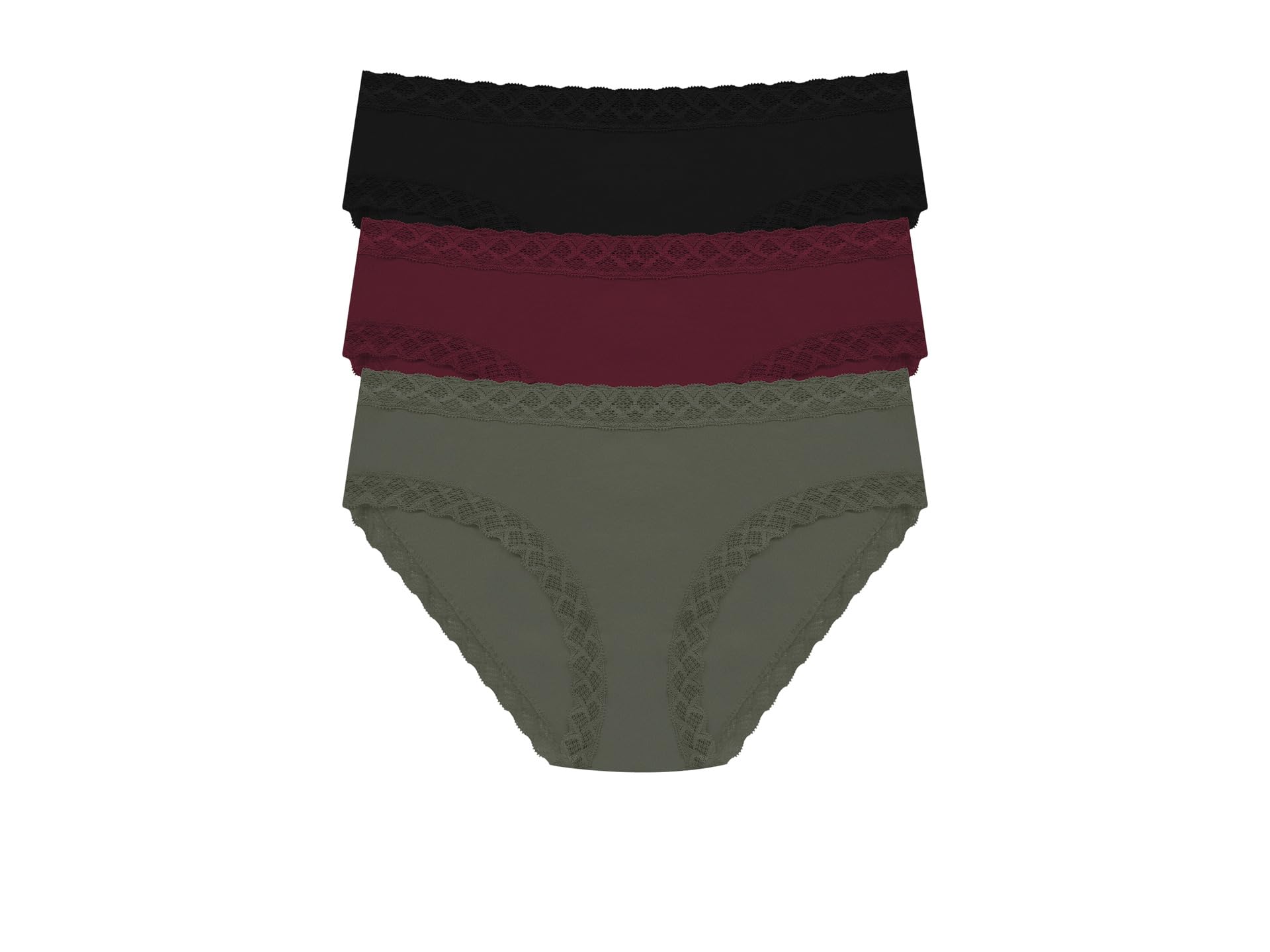 

Трусы Natori Bliss Girl Brief 3-Pack, цвет Flint/Royal Fig/Black