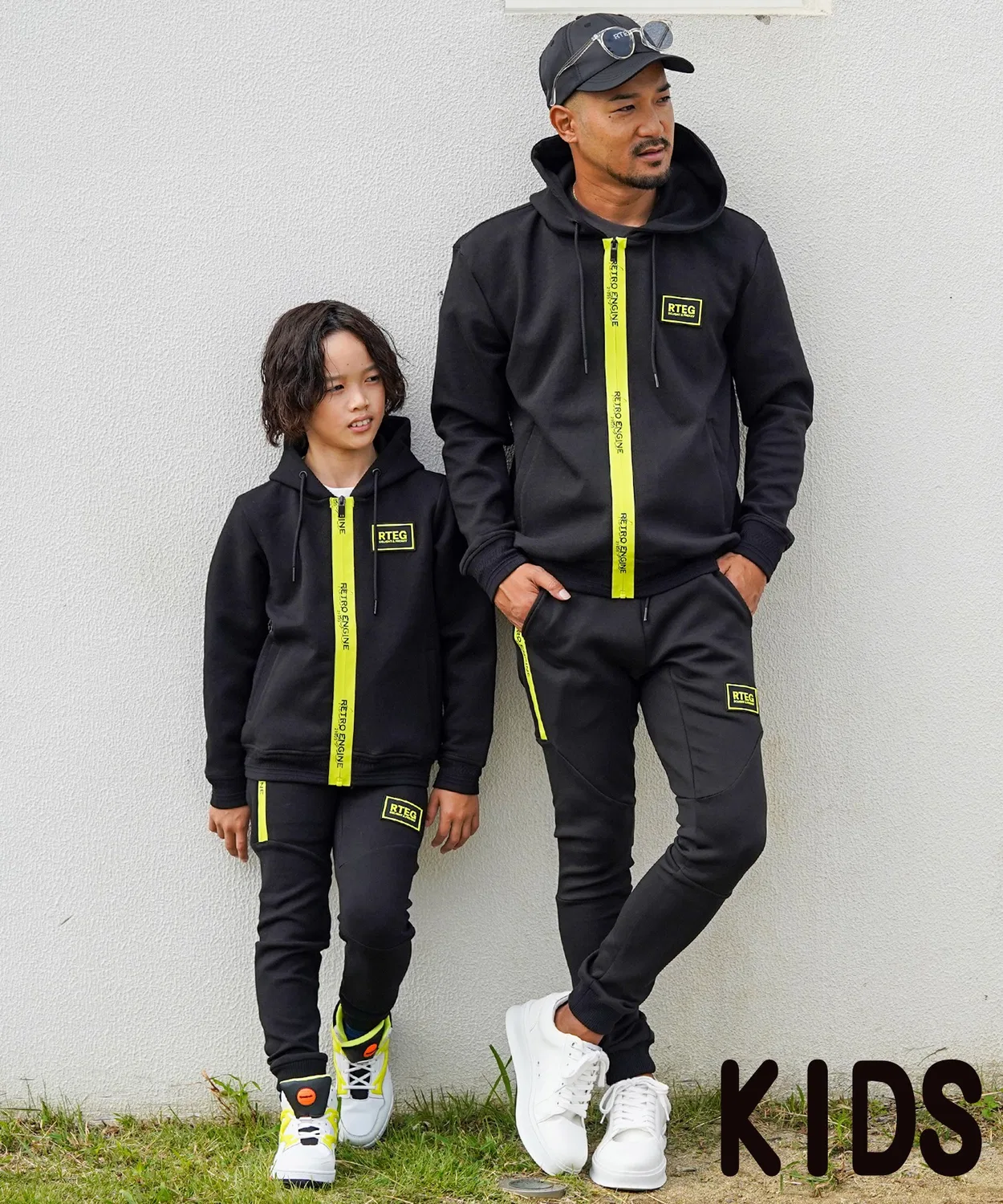 Худи детское RTEG Neon&E ZIP HOODIE, флуоресцентный акцент, черное — фото 3