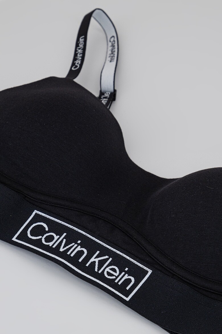 Бюстгальтер с логотипом и регулируемыми бретелями Calvin Klein, черный — фото 4