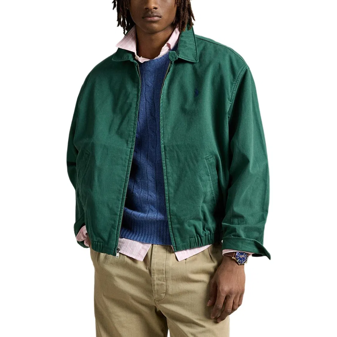 Куртка на молнии The Big zip-up Polo Ralph Lauren, Washed Forest Green — фото 3