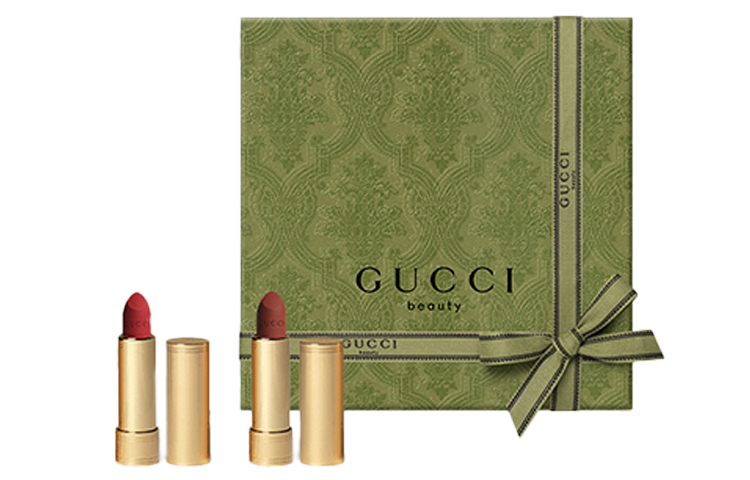 Подарочный набор Beloved Elegance из двух помад: легко растушевывается и выравнивает тон кожи GUCCI, glaze light #25+glaze light #515 — фото 4