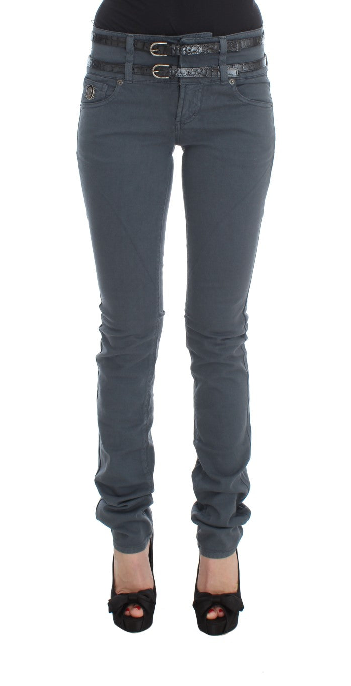 

Женские джинсы John Galliano из хлопковой смеси Slim Fit с высокой талией, синий