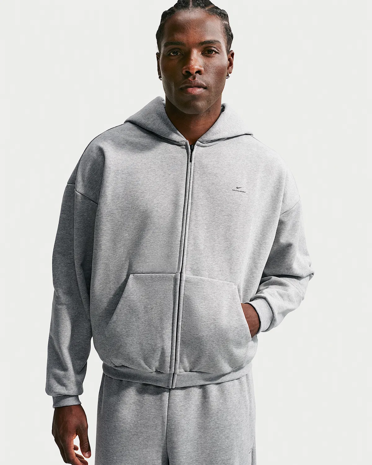Мужская баскетбольная кофта Nike Standard Issue Therma-FIT на молнии, Dark Grey Heather/Black