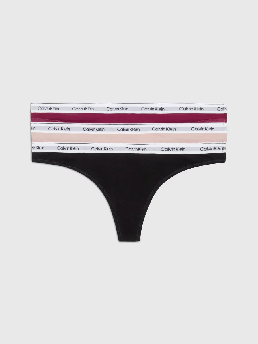 

Calvin Klein Underwear String "3 PACK THONG (LOW-RISE)" (3 шт. в упаковке, 3 шт. в упаковке), с поясом с логотипом, черный