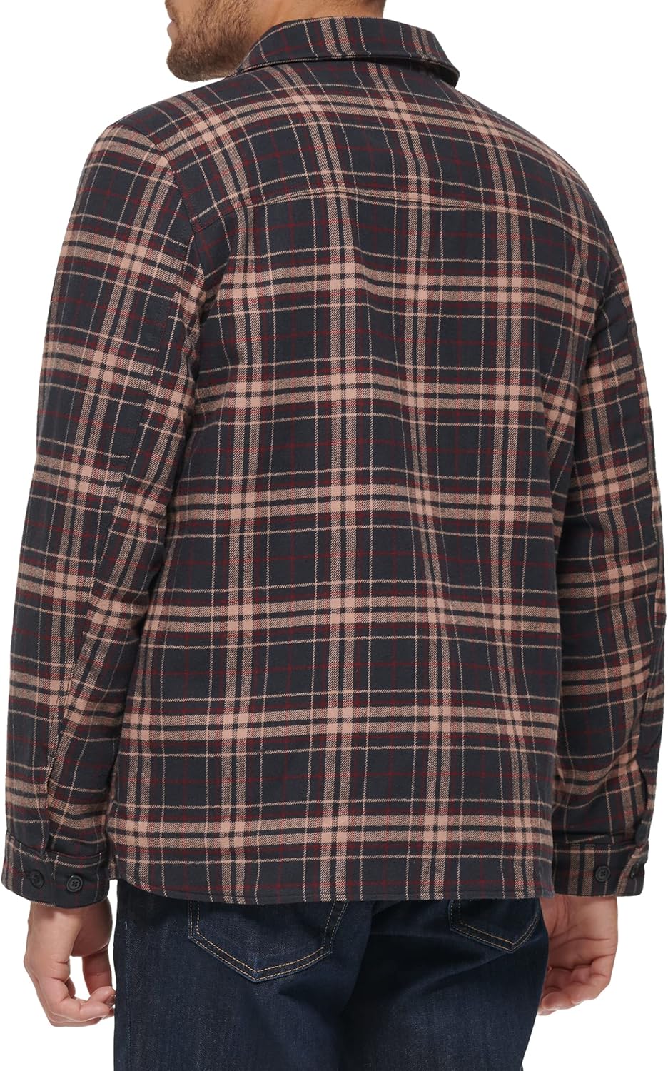 Мужская клетчатая куртка-рубашка Levi's с капюшоном и подкладкой из шерпы (стандартные размеры, большие и высокие), New Brown/Tan Plaid — фото 3
