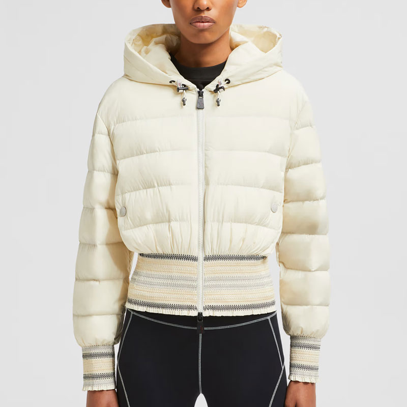 Moncler Женская пуховая куртка цвета слоновой кости, Ivory White — фото 3