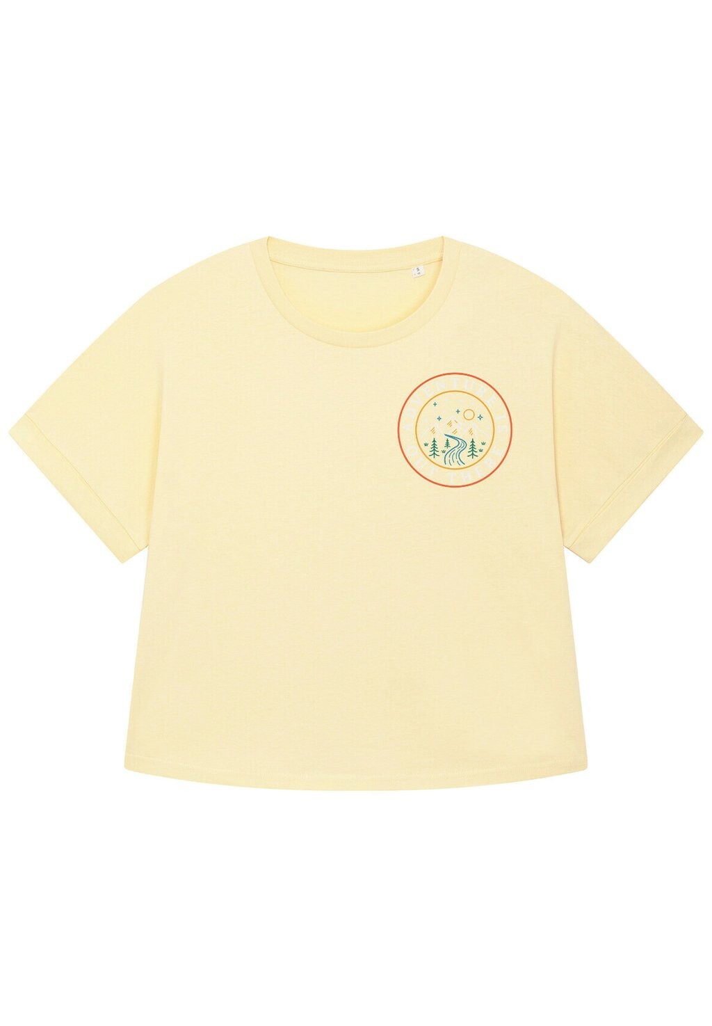 

Футболка с принтом ADVENTURE IS OUT THERE Watapparel, цвет butter