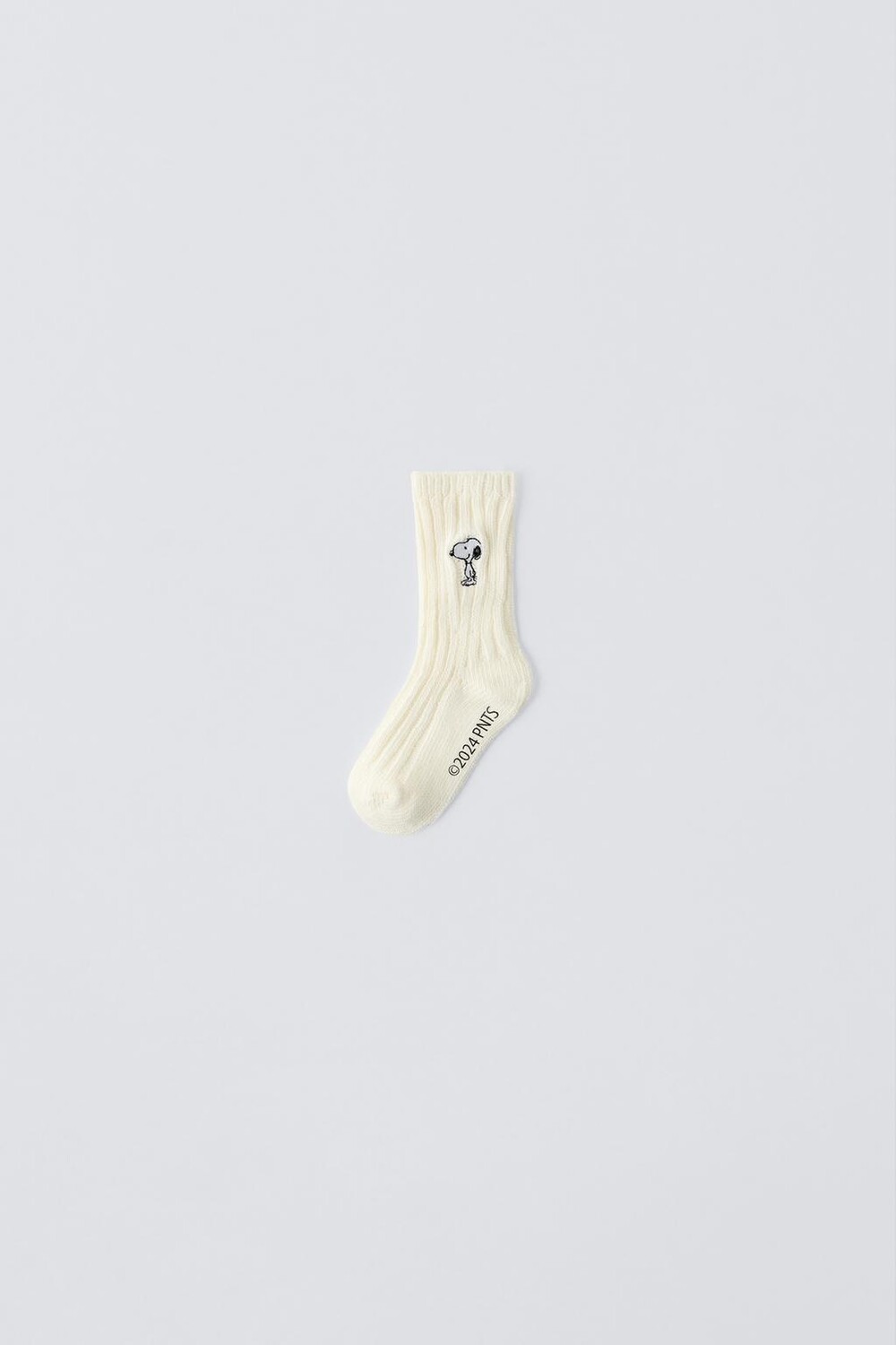 

Вязаные носки с вышивкой snoopy peanuts ZARA, экрю