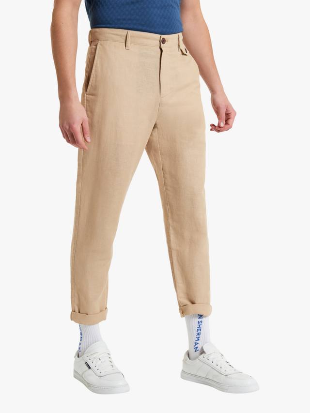 

Брюки зауженного кроя из смеси льна и хлопка Ben Sherman, цвет Stone