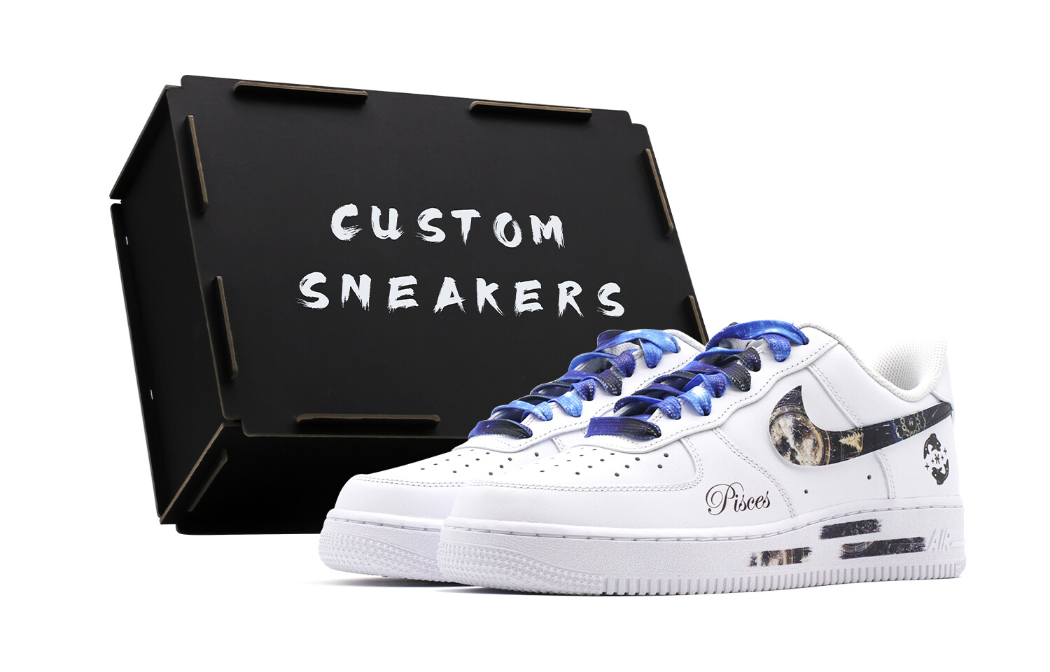 

Кроссовки Nike Air Force 1 Skateboard Shoes Men Low-Top White Blue, Синий, Кроссовки Nike Air Force 1 Skateboard Shoes Men Low-Top White Blue