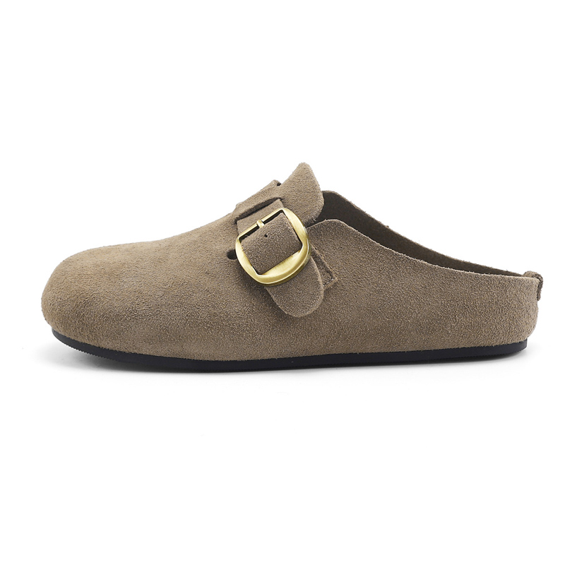 DHARRY Женские домашние тапочки с закрытым носком Leisure Time Collection серые, цвет Gray