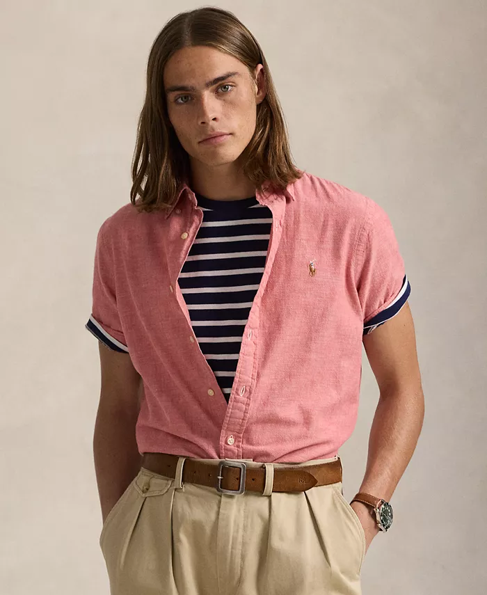 

Мужская классическая рубашка из шамбре Polo Ralph Lauren, красный