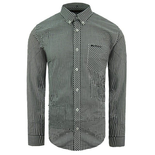 

Мужская рубашка Оксфорд черно-белая Ben Sherman, черный
