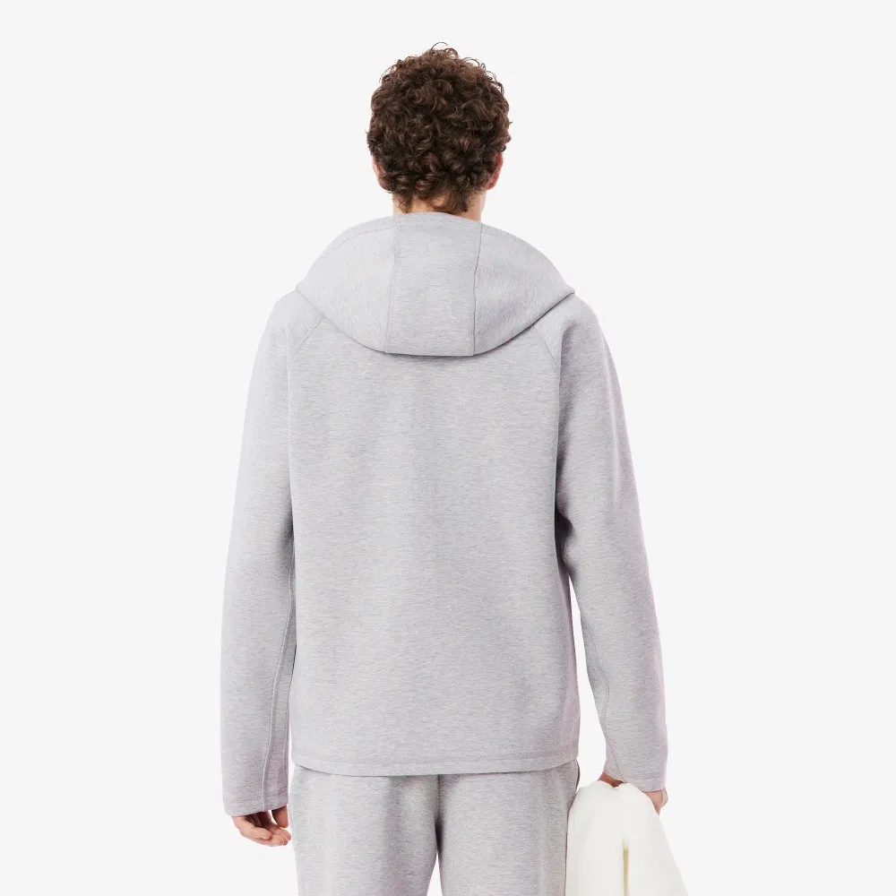 Мужская меланжевая серая толстовка из тренировочного джерси от Lacoste — фото 3