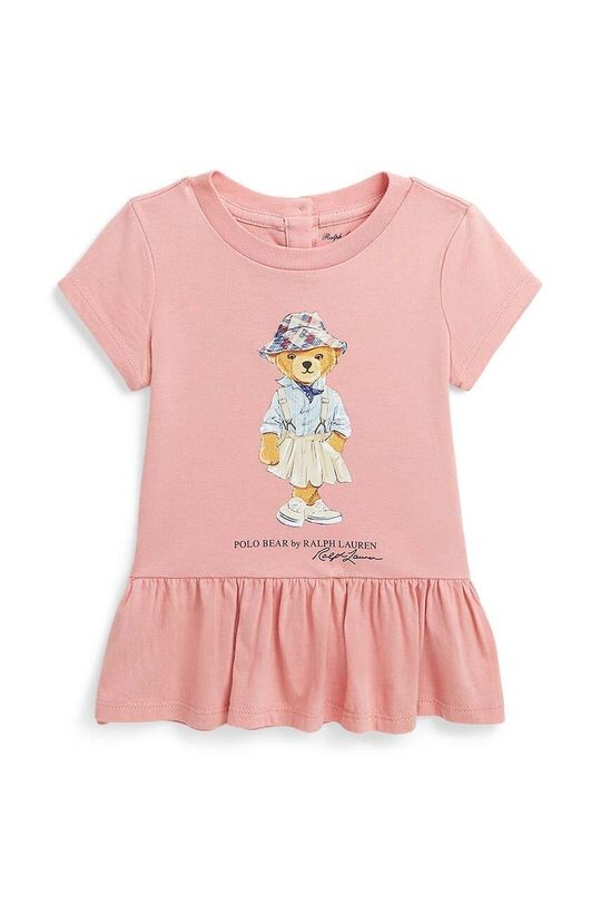 

Хлопковая детская футболка Polo Ralph Lauren, розовый