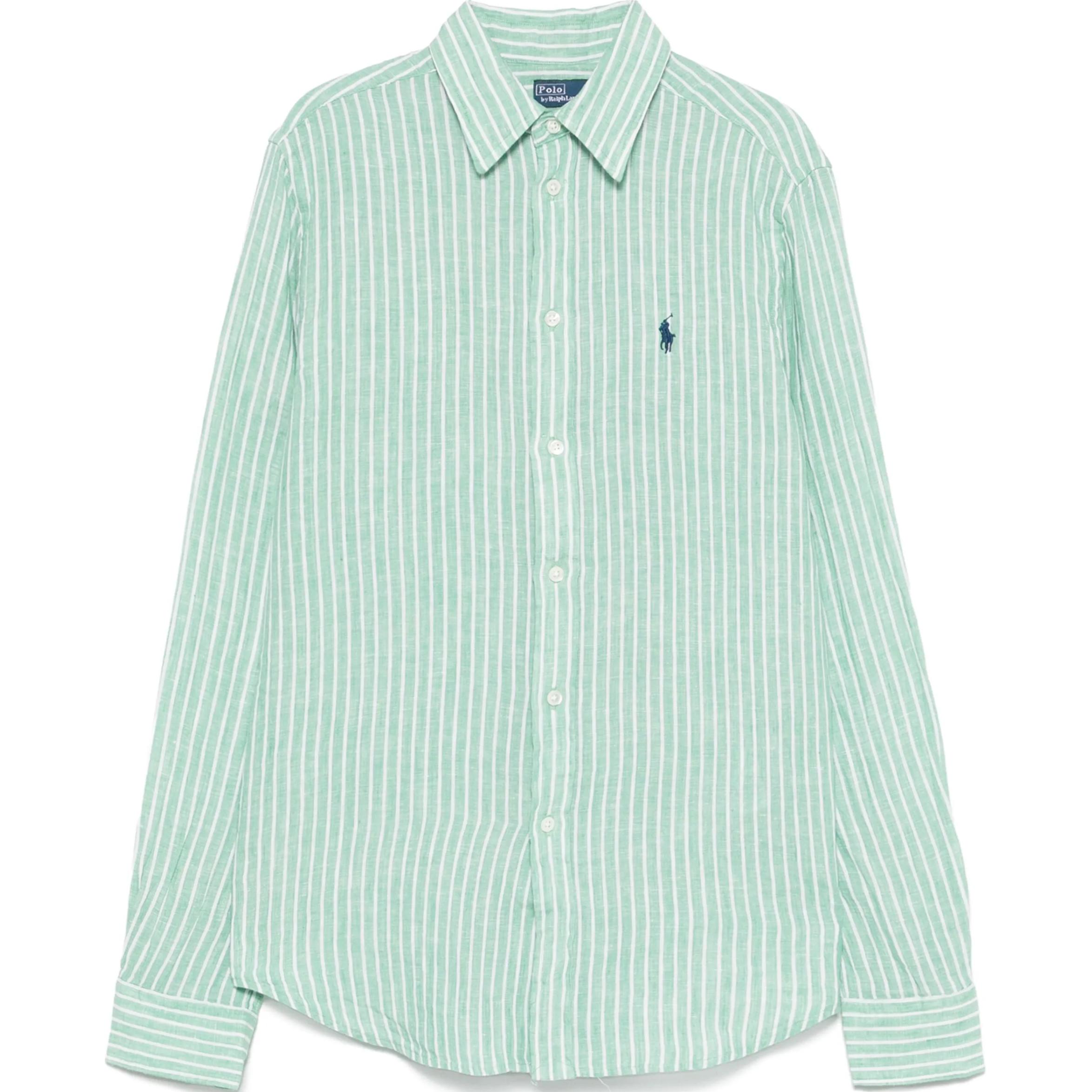

Классическая рубашка в полоску Polo Ralph Lauren, светло-зеленый