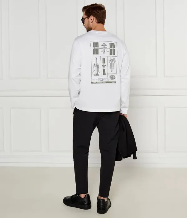 Футболка с длинным рукавом Te_Ufolong regular fit Boss Orange, белый — фото 2