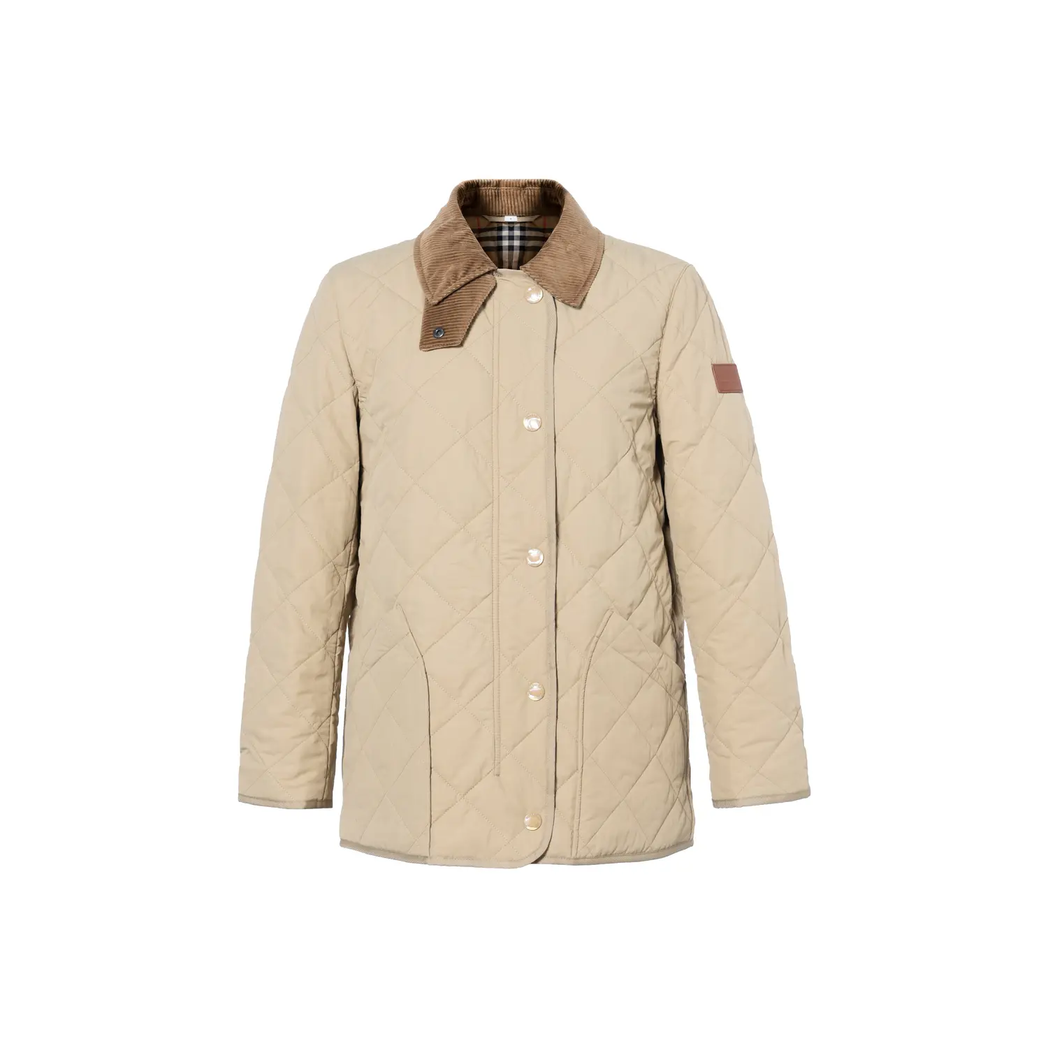 Куртка Burberry Diamond Quilted Barn женская, стеганая, honey