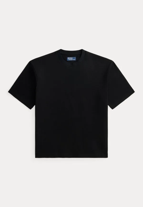 Футболка свободного кроя из замшевого трикотажа, базовая футболка Polo Ralph Lauren, Black — фото 4