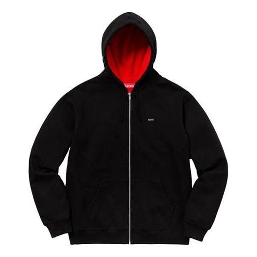 

Толстовка contrast zip up hooded sweatshirt 'black red' Supreme, черный