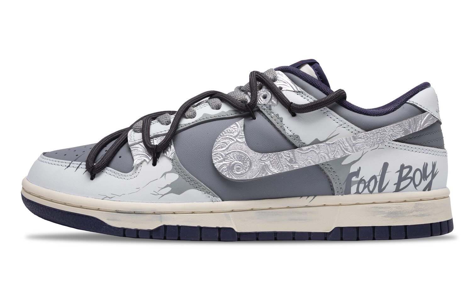

Кроссовки Nike Dunk Skateboarding Shoes Men Low-top Black/grey, черный/серый