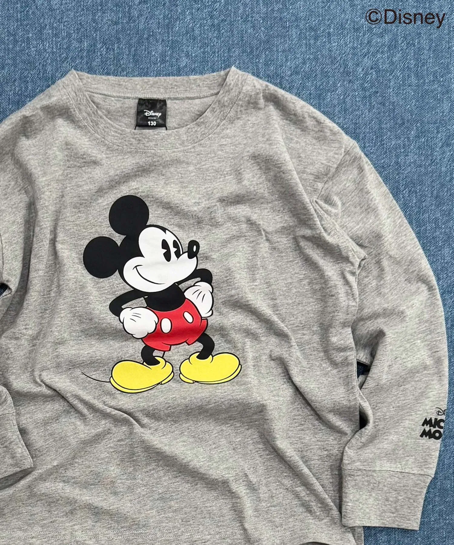 Детская футболка Disney Mickey Mouse оверсайз серая меланж