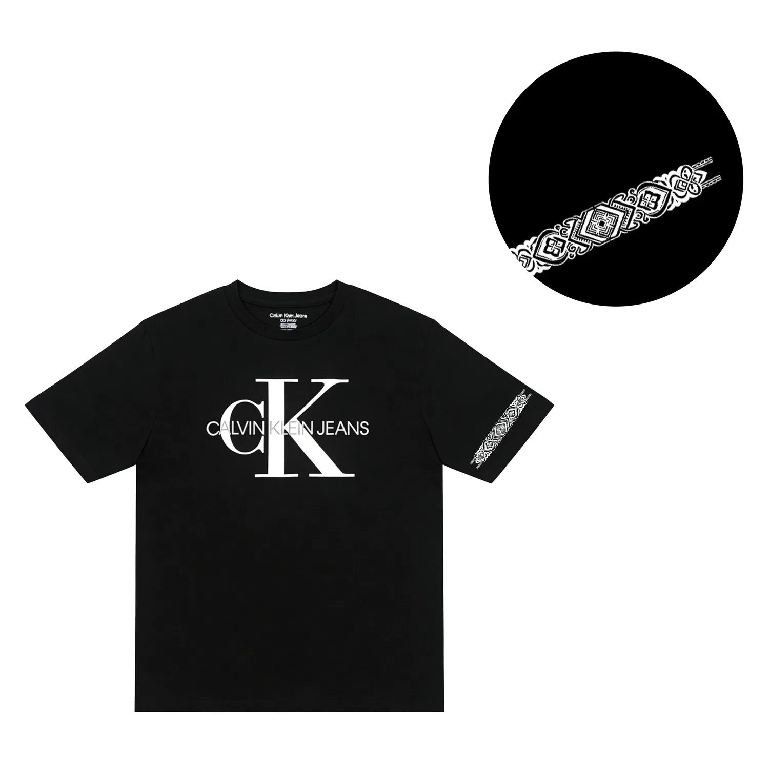 Футболка хлопковая Calvin Klein Crew Neck черная — фото 4