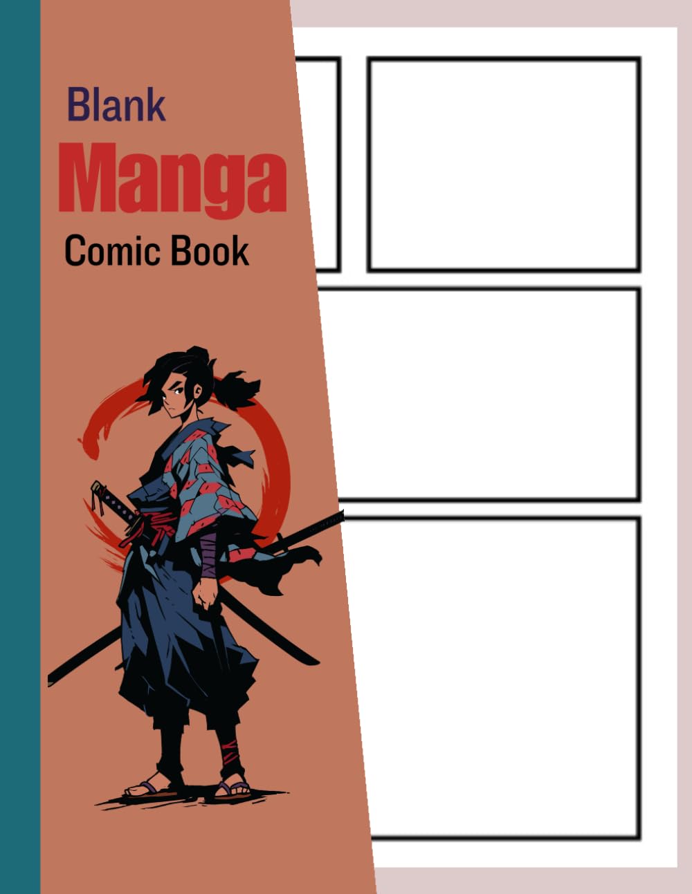 

Blank Manga Comic Book: Create Your Own Manga & Anime Sketchbook (110-Page 8.5”X11”): Variety of Blank Layout Templates for Easy Drawing: Samurai Cover (Independently published)