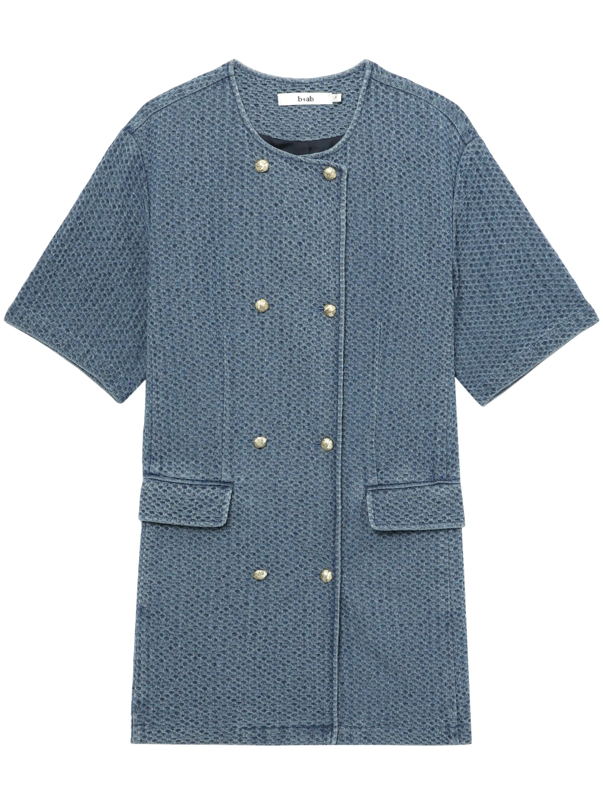 

Двубортное платье мини из фактурного денима B+Ab, синий