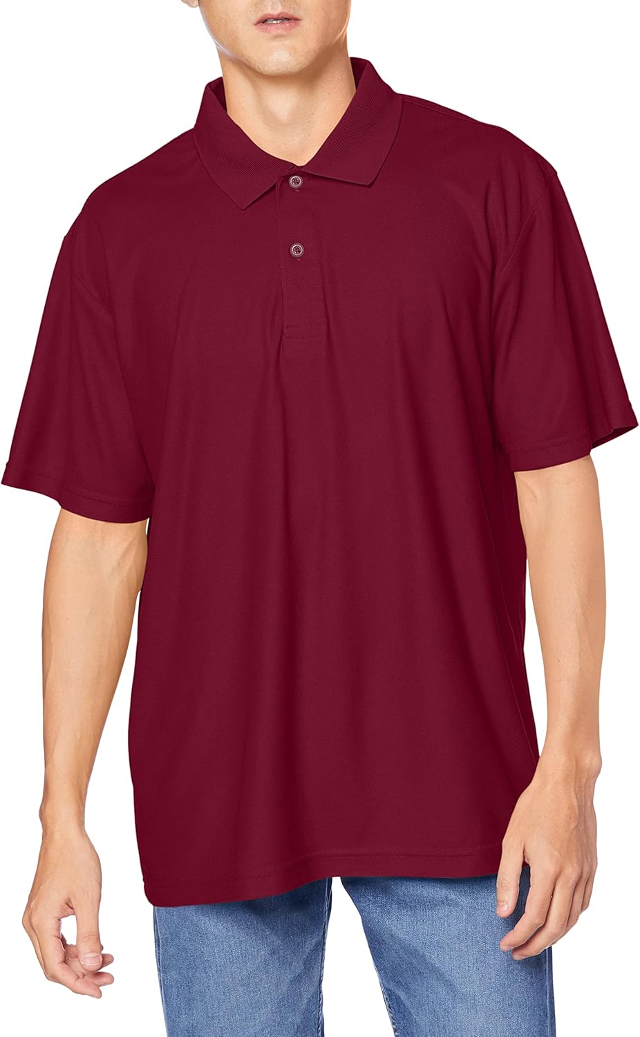 

Поло-рубашка F-Style, сохраняет форму, впитывает пот, быстро сохнет, защищает от УФ-излучения, красный (бордовый) цвет